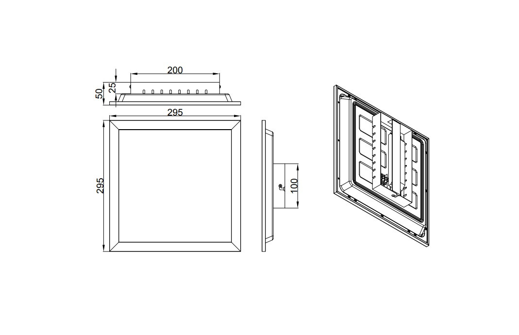 R67663032 BETA Tegel29 Plafonnier 13,5w 1400lm RGBW zwart