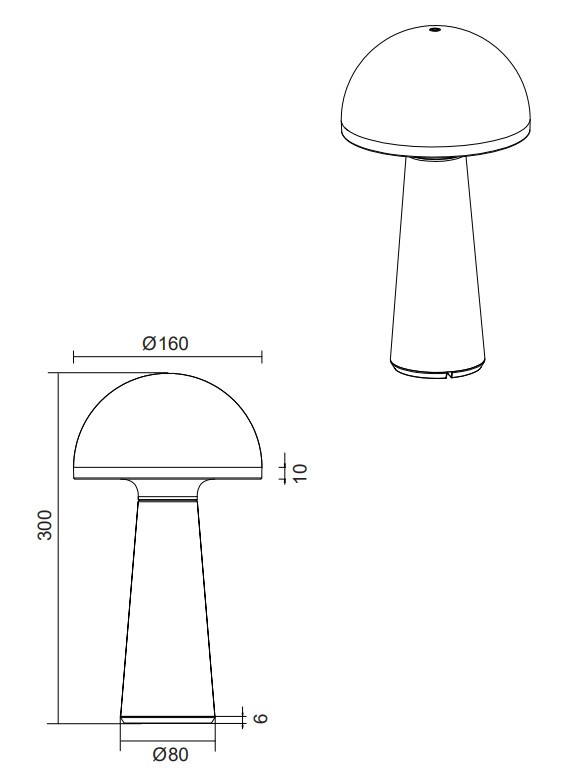 R57716110 FUNGO Accu Tafellamp 2w 200lm CCT Rood