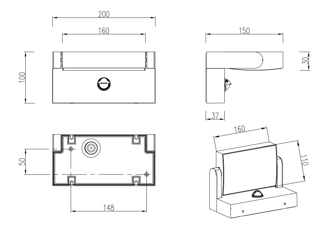 246869142 KANSAS Buitenlamp PIR 10w 1000lm 3000k Antraciet